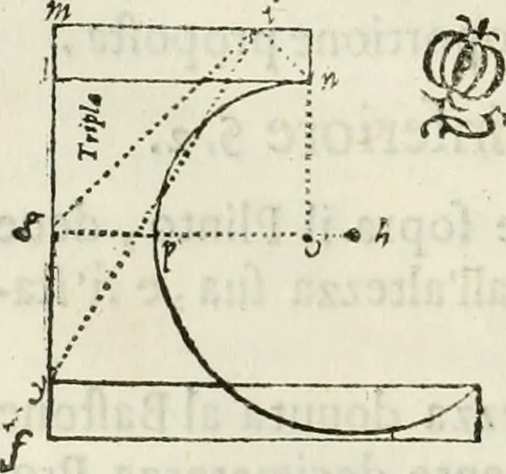 An illustration from Architettura civile demonstrativamente proportionata et accresciuta di nuove regole : con l'vso delle quali si facilita l'inventione d'ogni dovuta proportione nelli cinque ordini, e col ritrovamento d'vn nuovo strumento angolare, si da il modo à gl'operarij medesimi di pratticamente stabilire le sacome in ogni loro necessario contorno, 1686, leaf 197