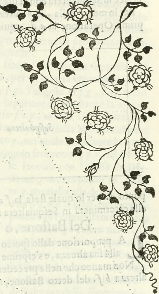An illustration from Architettura civile demonstrativamente proportionata et accresciuta di nuove regole : con l'vso delle quali si facilita l'inventione d'ogni dovuta proportione nelli cinque ordini, e col ritrovamento d'vn nuovo strumento angolare, si da il modo à gl'operarij medesimi di pratticamente stabilire le sacome in ogni loro necessario contorno, 1686, leaf 202