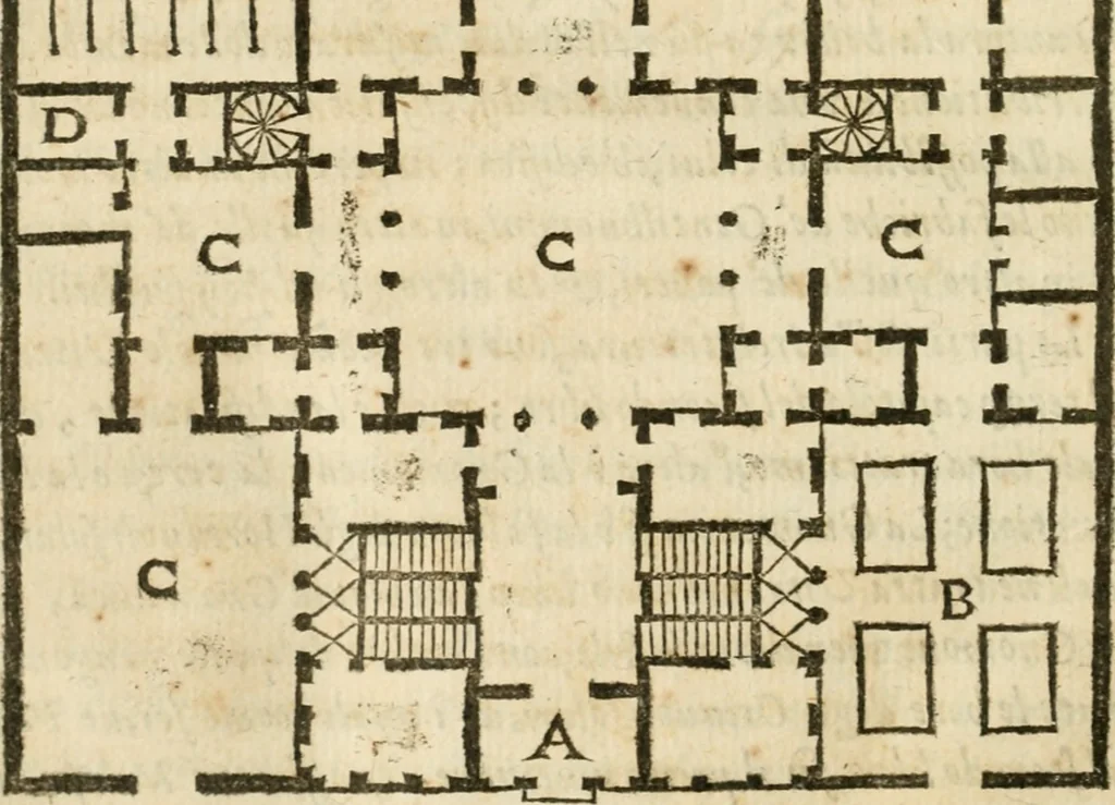 An illustration from Della architettura di Gioseffe Viola Zanini, padovano pittore et architetto, libri due : ne' quali con nuoua simmetria & facoltà si mostrano le giuste regole de i cinque ordini di detta architettura, & osseruationi de'più eccellenti architetti, che in quella habbiano dato ammaestramenti .., 1629, leaf 153