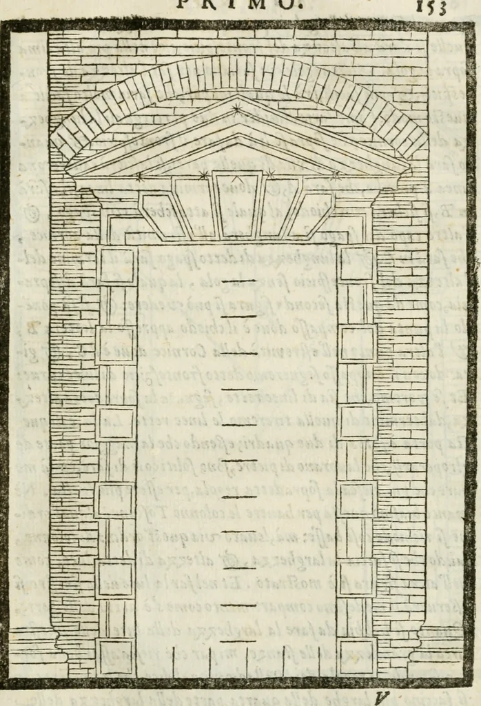 An illustration from Della architettura di Gioseffe Viola Zanini, padovano pittore et architetto, libri due : ne' quali con nuoua simmetria & facoltà si mostrano le giuste regole de i cinque ordini di detta architettura, & osseruationi de'più eccellenti architetti, che in quella habbiano dato ammaestramenti .., 1629, leaf 176
