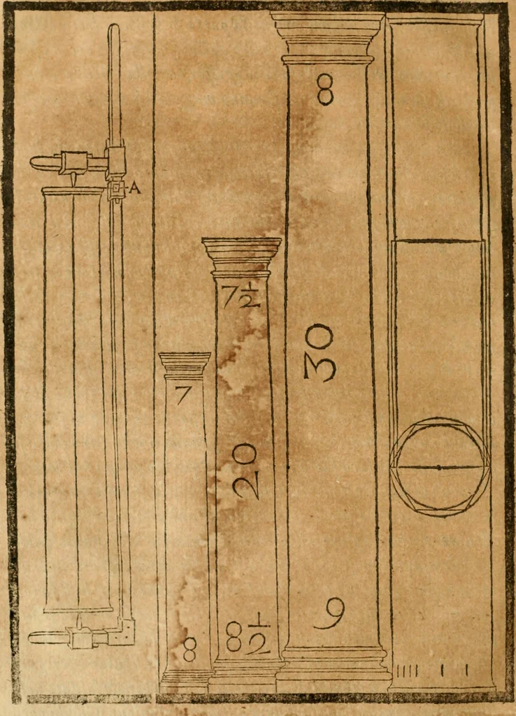 An illustration from Della architettura di Gioseffe Viola Zanini, padovano pittore et architetto, libri due : ne' quali con nuoua simmetria & facoltà si mostrano le giuste regole de i cinque ordini di detta architettura, & osseruationi de'più eccellenti architetti, che in quella habbiano dato ammaestramenti .., 1629, leaf 333