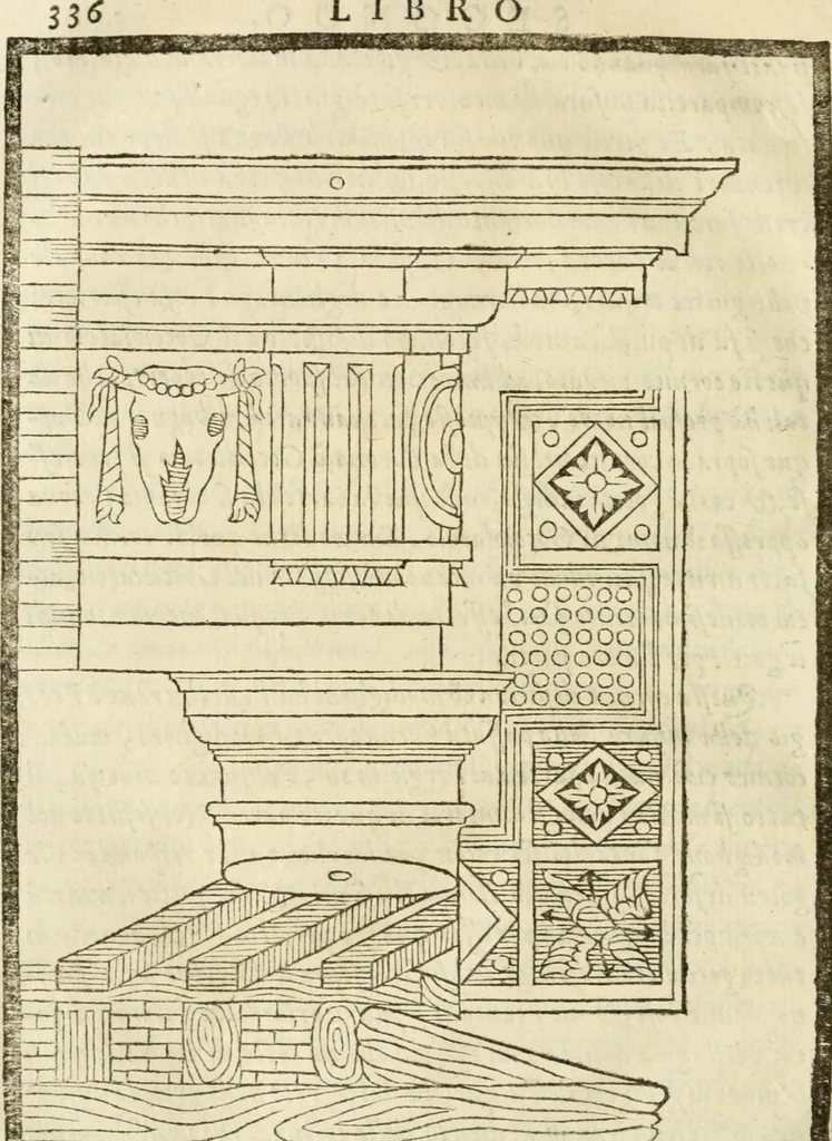 An illustration from Della architettura di Gioseffe Viola Zanini, padovano pittore et architetto, libri due : ne' quali con nuoua simmetria & facoltà si mostrano le giuste regole de i cinque ordini di detta architettura, & osseruationi de'più eccellenti architetti, che in quella habbiano dato ammaestramenti .., 1629, leaf 359