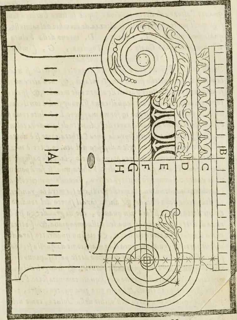 An illustration from Della architettura di Gioseffe Viola Zanini, padovano pittore et architetto, libri due : ne' quali con nuoua simmetria & facoltà si mostrano le giuste regole de i cinque ordini di detta architettura, & osseruationi de'più eccellenti architetti, che in quella habbiano dato ammaestramenti .., 1629, leaf 374