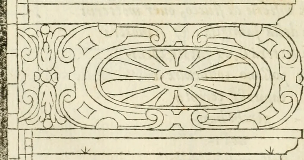 An illustration from Della architettura di Gioseffe Viola Zanini, padovano pittore et architetto, libri due : ne' quali con nuoua simmetria & facoltà si mostrano le giuste regole de i cinque ordini di detta architettura, & osseruationi de'più eccellenti architetti, che in quella habbiano dato ammaestramenti .., 1629, leaf 405