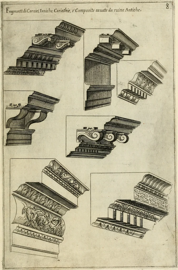 An illustration from Architettvra con diversi ornamenti cavati dall'antico, 1638, leaf 16