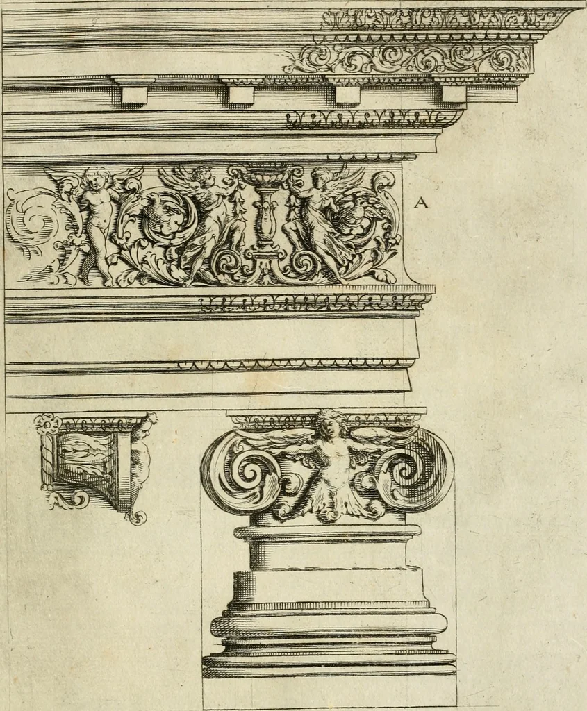 An illustration from Architettvra con diversi ornamenti cavati dall'antico, 1638, leaf 42
