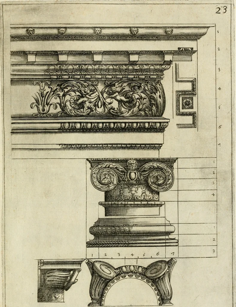 An illustration from Architettvra con diversi ornamenti cavati dall'antico, 1638, leaf 46