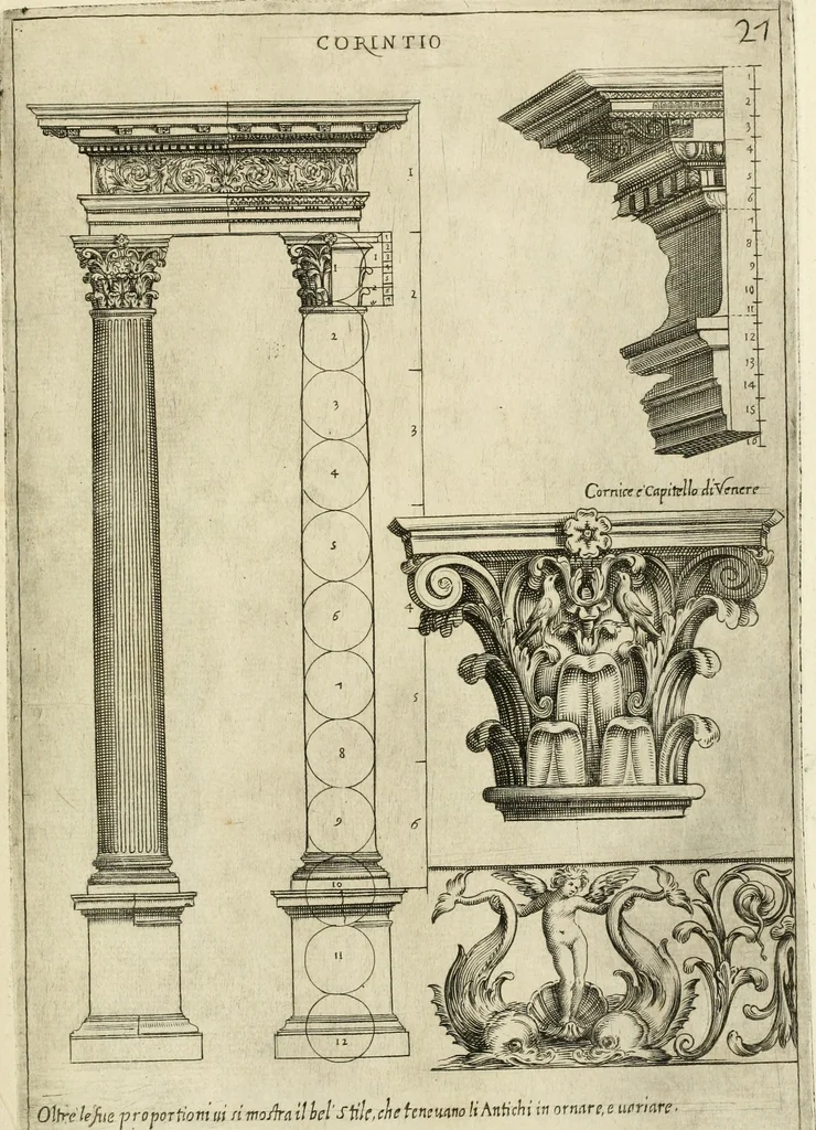 An illustration from Architettvra con diversi ornamenti cavati dall'antico, 1638, leaf 54