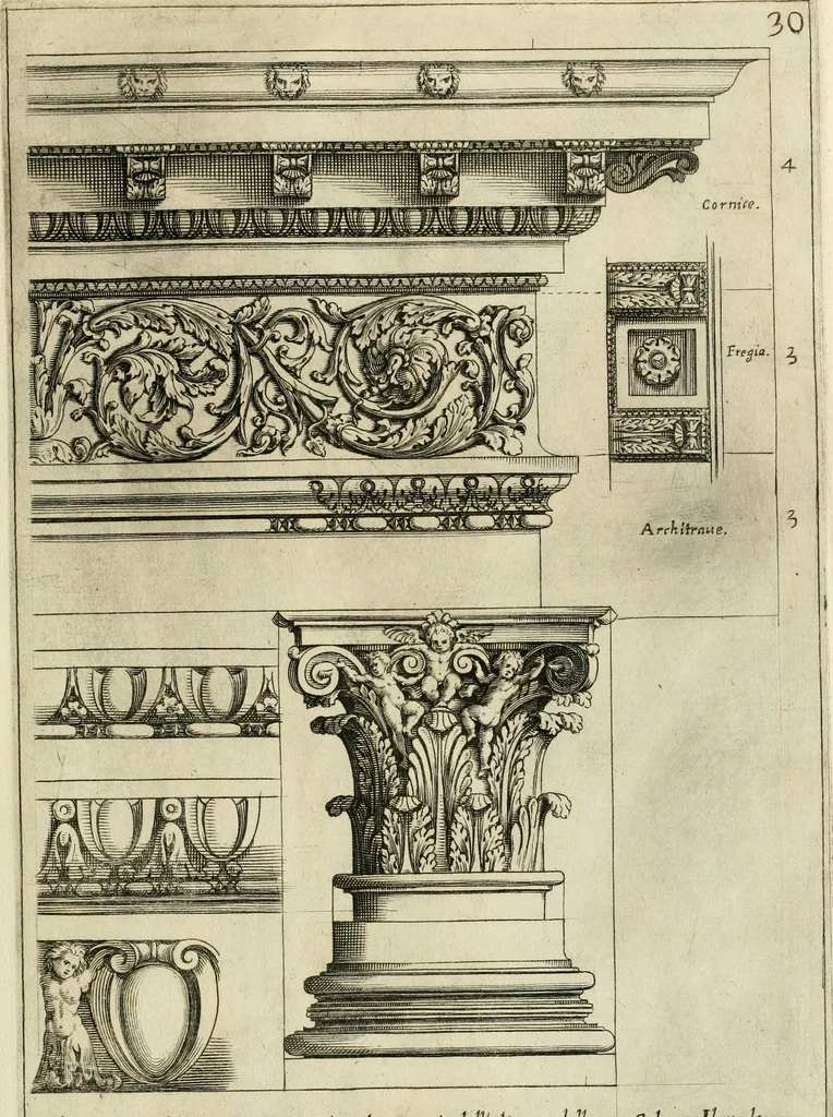 An illustration from Architettvra con diversi ornamenti cavati dall'antico, 1638, leaf 60