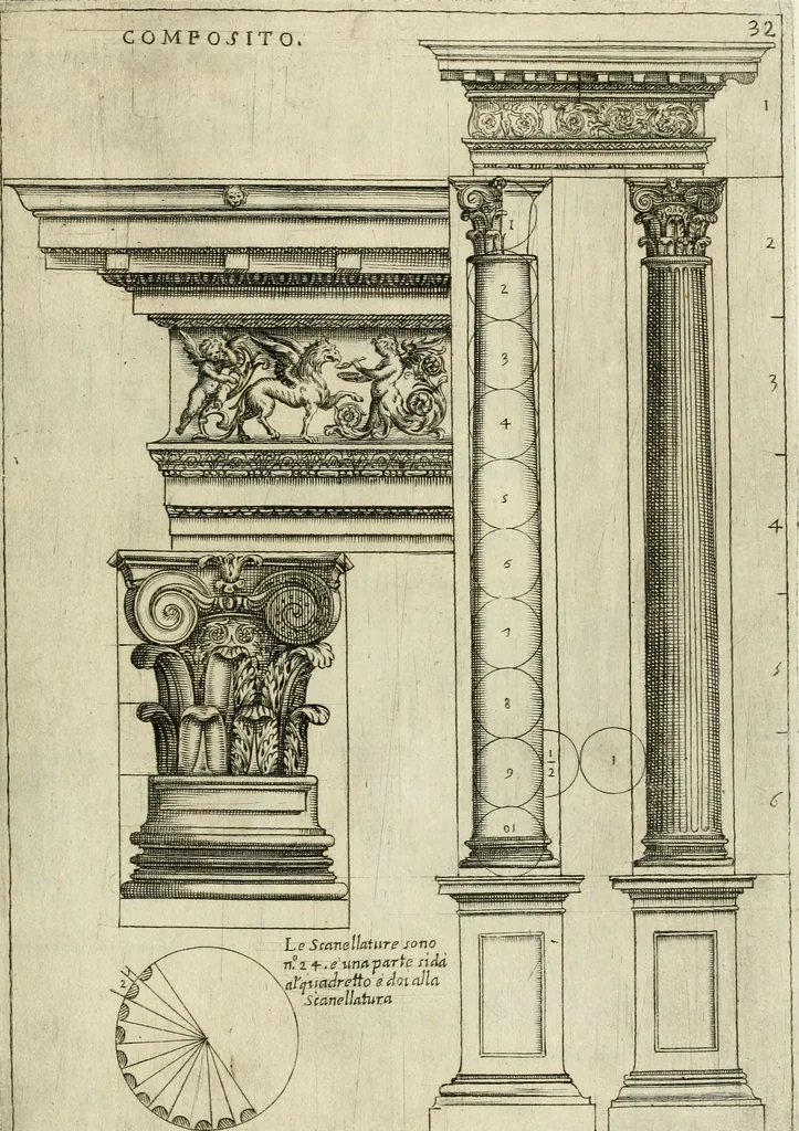 An illustration from Architettvra con diversi ornamenti cavati dall'antico, 1638, leaf 64