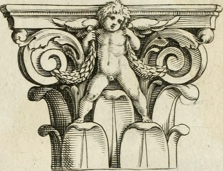 An illustration from Architettvra con diversi ornamenti cavati dall'antico, 1638, leaf 74