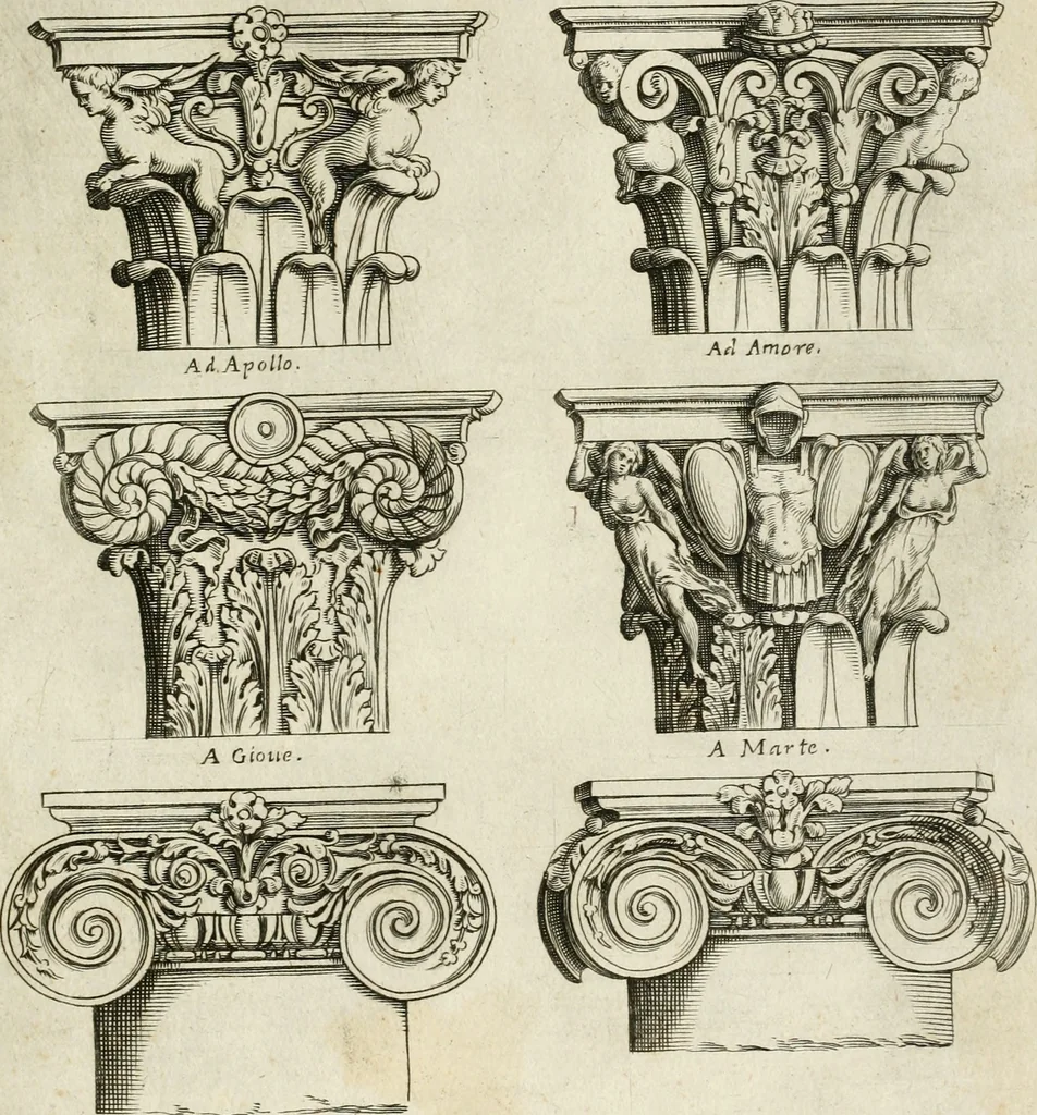 An illustration from Architettvra con diversi ornamenti cavati dall'antico, 1638, leaf 74