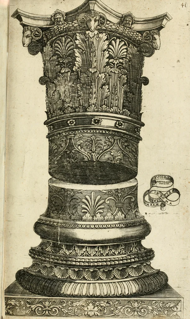 An illustration from Architettvra con diversi ornamenti cavati dall'antico, 1638, leaf 82