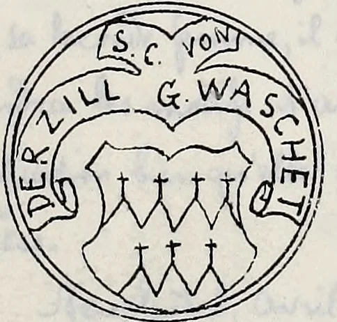 An illustration from Archives héraldiques suisses. Schweizer archiv für heraldik, 1887, leaf 120