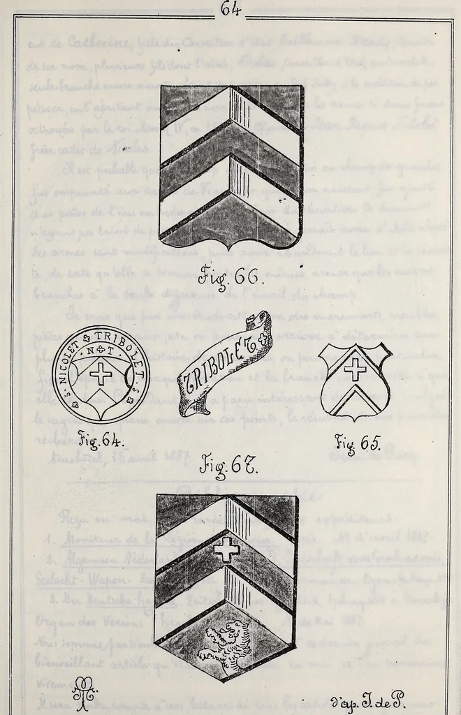 An illustration from Archives héraldiques suisses. Schweizer archiv für heraldik, 1887, leaf 136