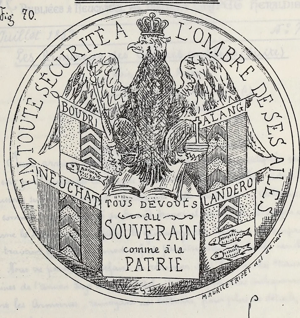An illustration from Archives héraldiques suisses. Schweizer archiv für heraldik, 1887, leaf 144