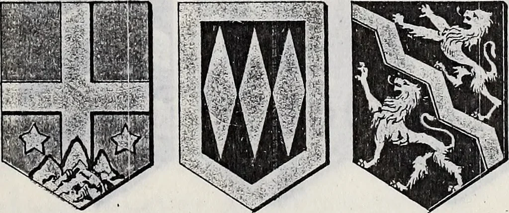 An illustration from Archives héraldiques suisses. Schweizer archiv für heraldik, 1887, leaf 158