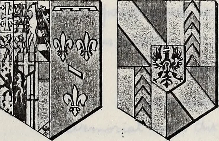 An illustration from Archives héraldiques suisses. Schweizer archiv für heraldik, 1887, leaf 160