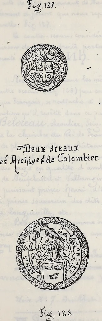An illustration from Archives héraldiques suisses. Schweizer archiv für heraldik, 1887, leaf 222