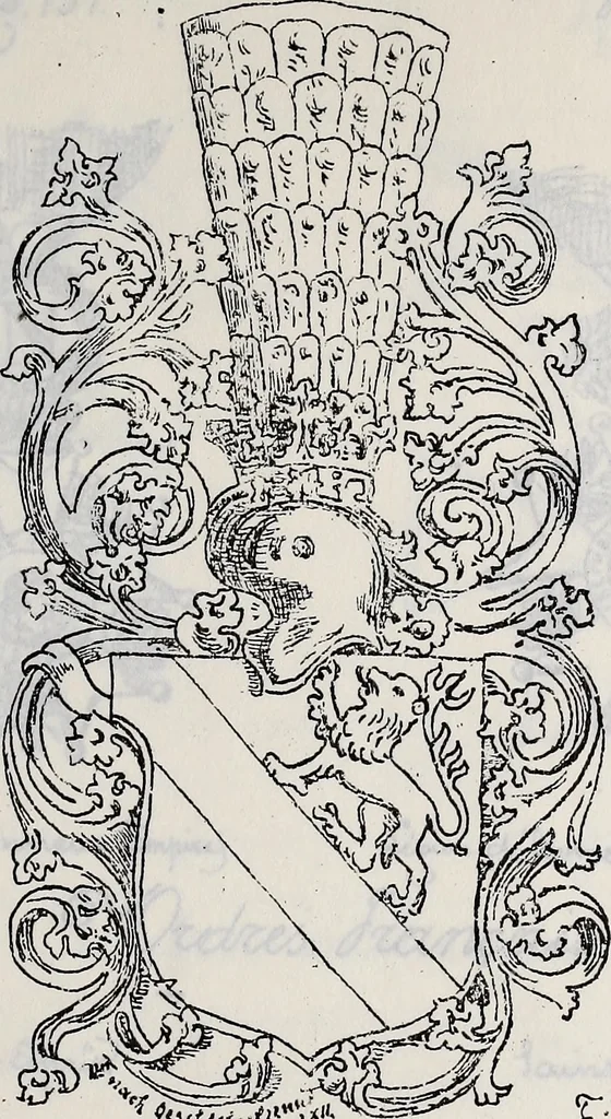 An illustration from Archives héraldiques suisses. Schweizer archiv für heraldik, 1887, leaf 244