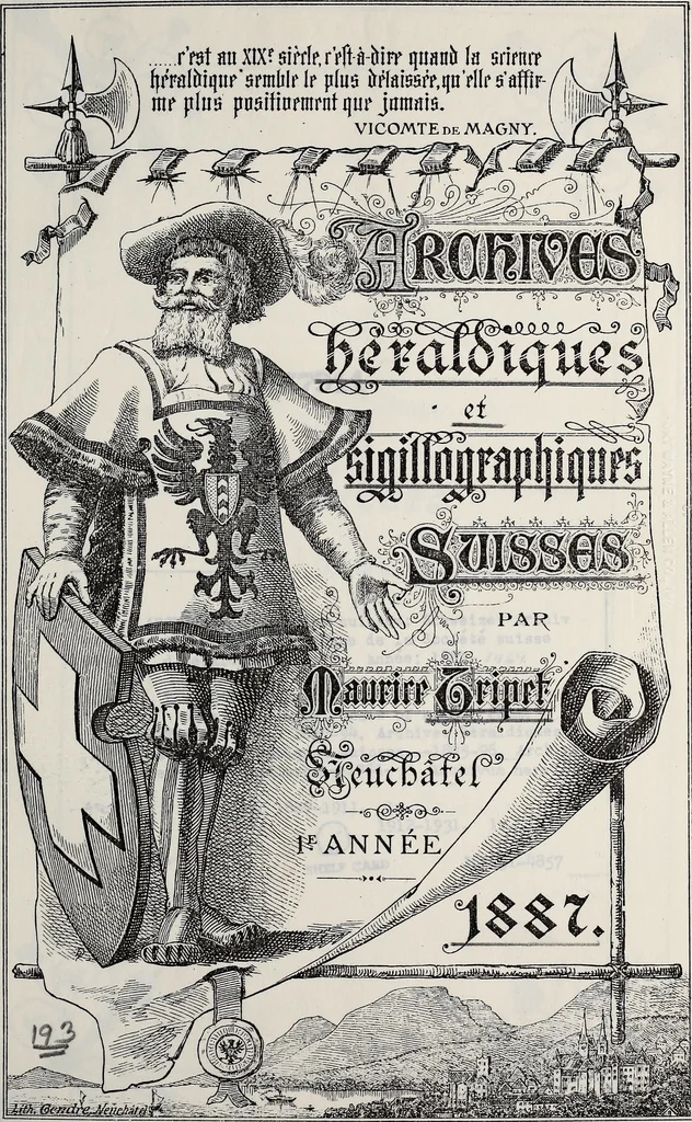 An illustration from Archives héraldiques suisses. Schweizer archiv für heraldik, 1887, leaf 4