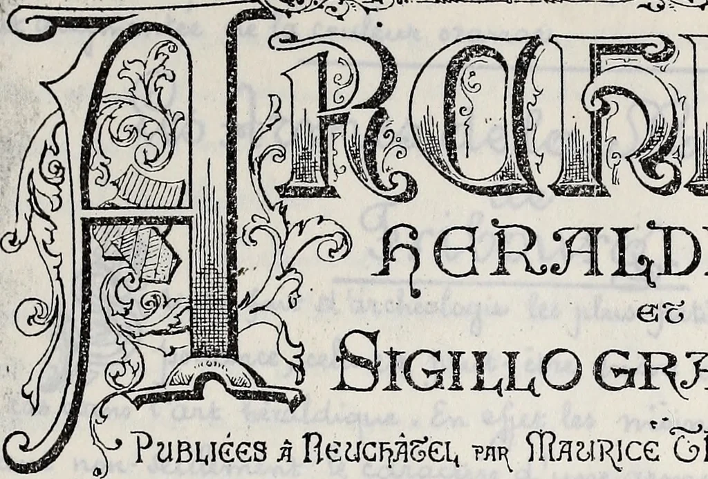An illustration from Archives héraldiques suisses. Schweizer archiv für heraldik, 1887, leaf 42