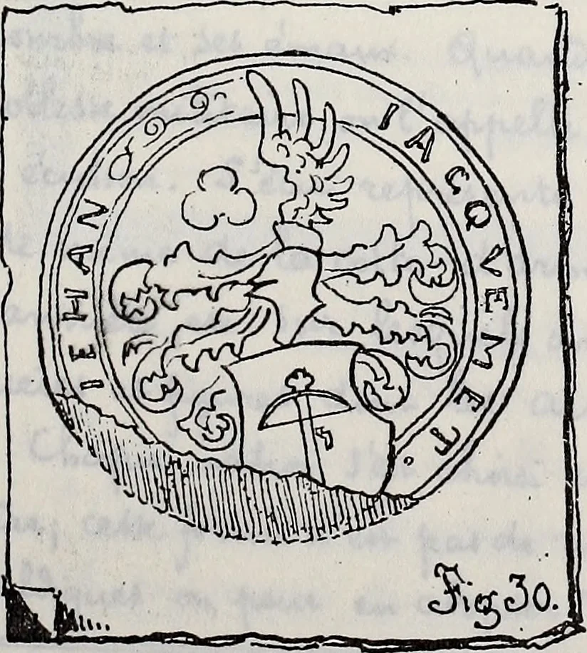 An illustration from Archives héraldiques suisses. Schweizer archiv für heraldik, 1887, leaf 66