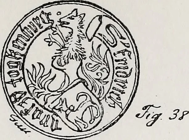 An illustration from Archives héraldiques suisses. Schweizer archiv für heraldik, 1890, leaf 100