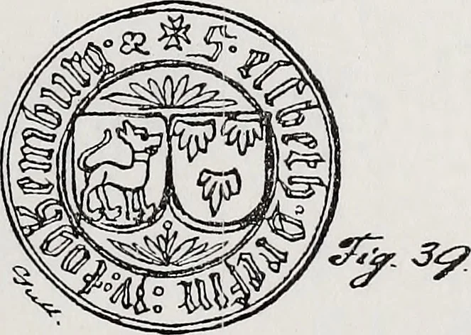 An illustration from Archives héraldiques suisses. Schweizer archiv für heraldik, 1890, leaf 100