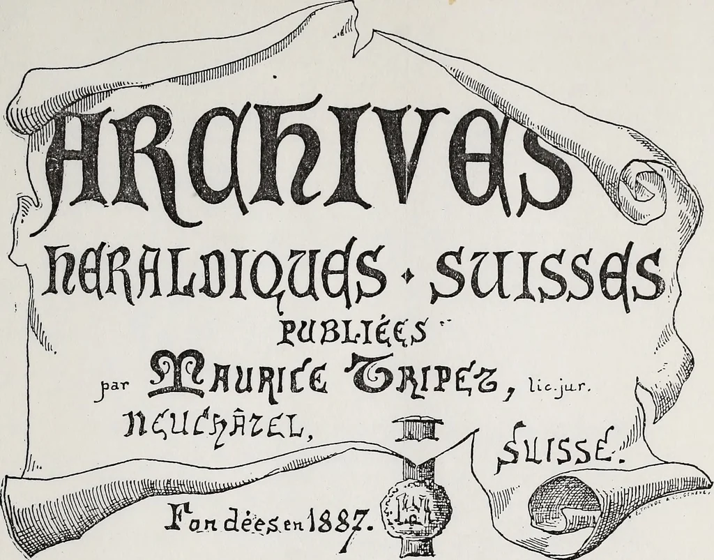 An illustration from Archives héraldiques suisses. Schweizer archiv für heraldik, 1890, leaf 102