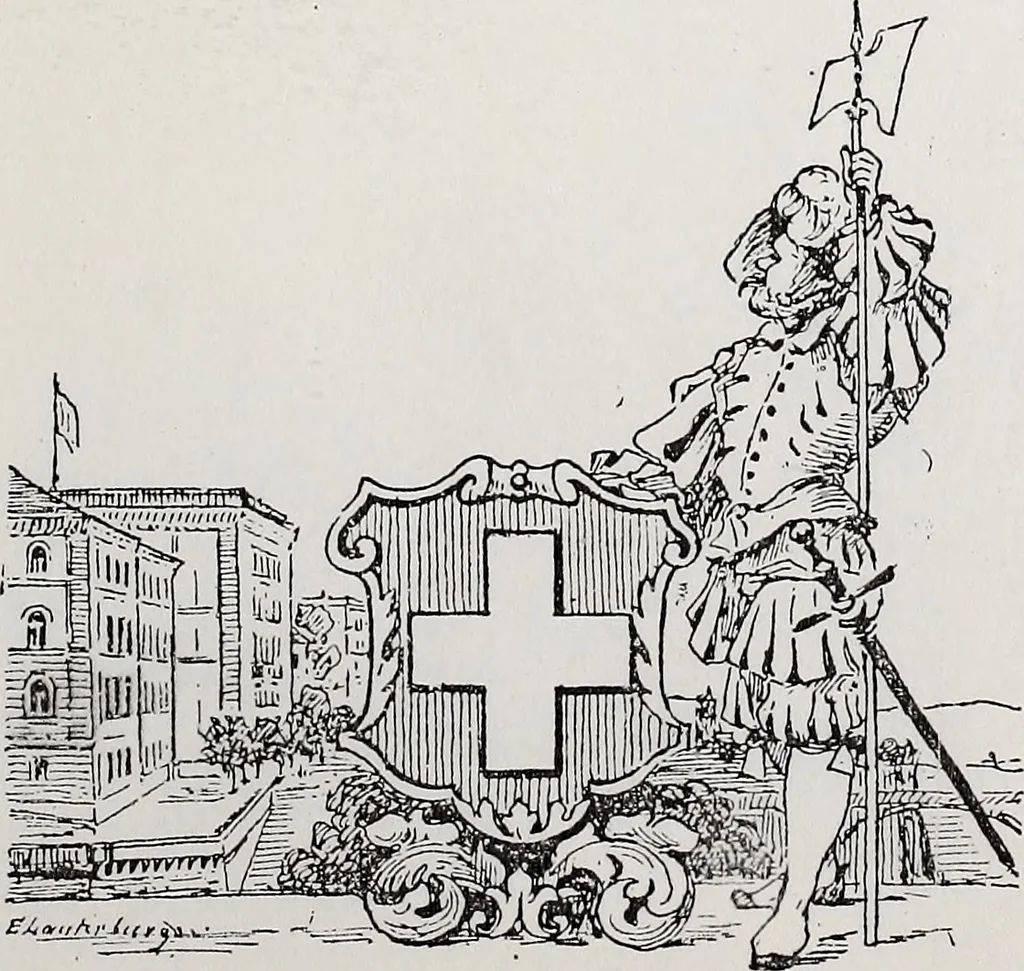 An illustration from Archives héraldiques suisses. Schweizer archiv für heraldik, 1890, leaf 134