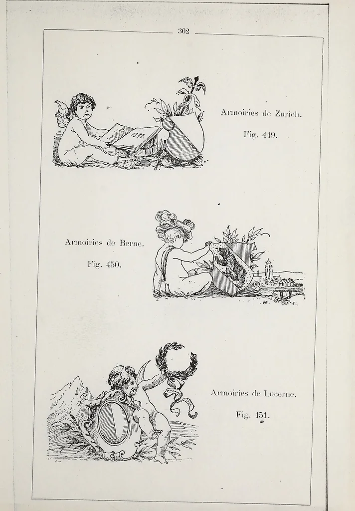 An illustration from Archives héraldiques suisses. Schweizer archiv für heraldik, 1890, leaf 136