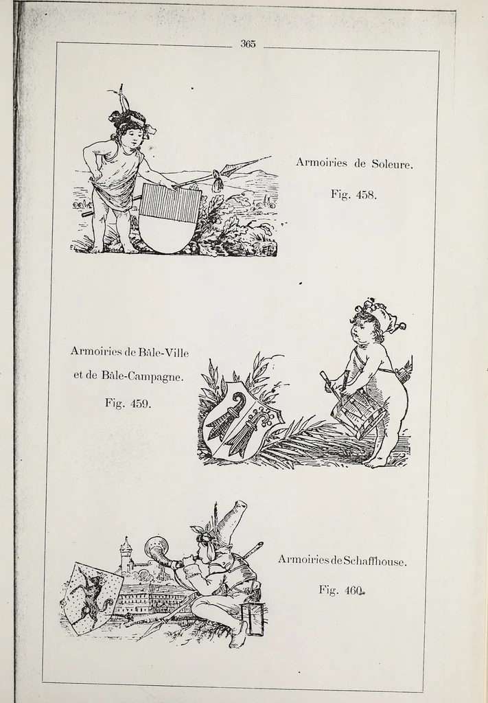 An illustration from Archives héraldiques suisses. Schweizer archiv für heraldik, 1890, leaf 142