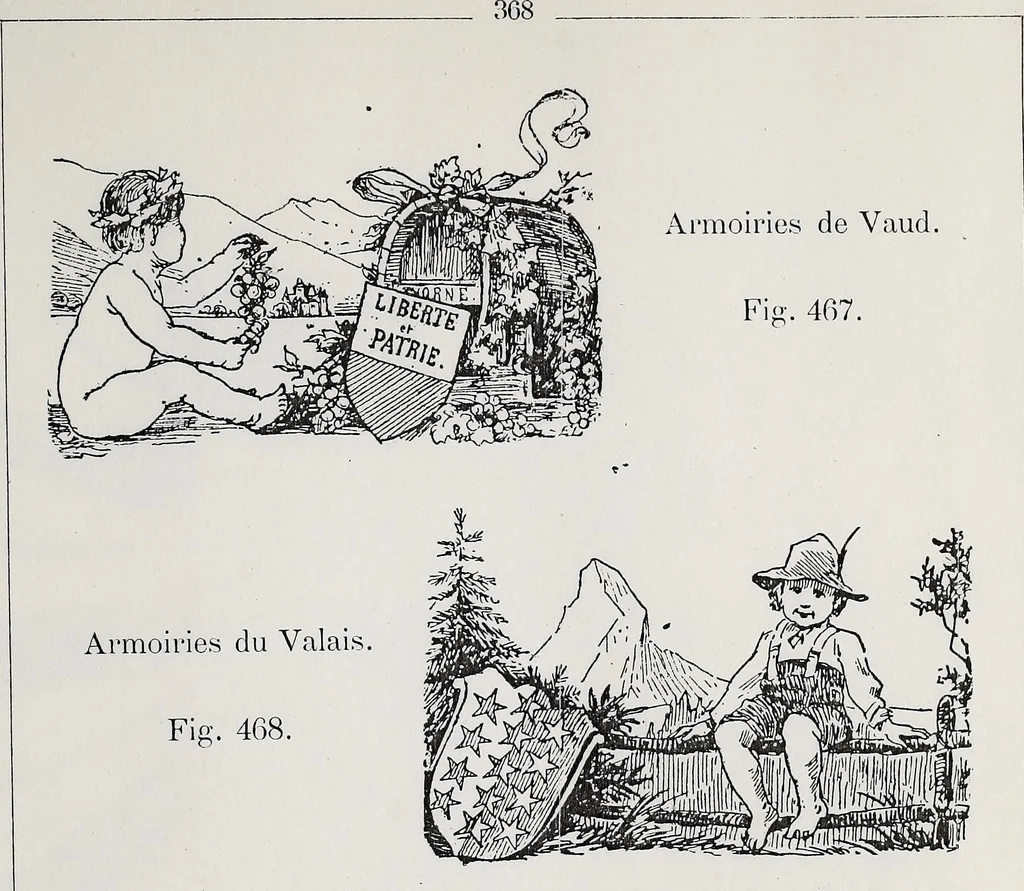 An illustration from Archives héraldiques suisses. Schweizer archiv für heraldik, 1890, leaf 148