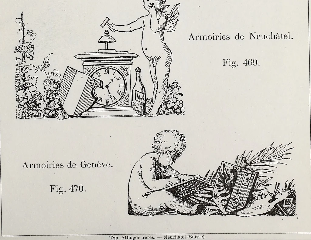 An illustration from Archives héraldiques suisses. Schweizer archiv für heraldik, 1890, leaf 148