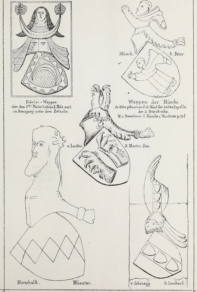 An illustration from Archives héraldiques suisses. Schweizer archiv für heraldik, 1890, leaf 162