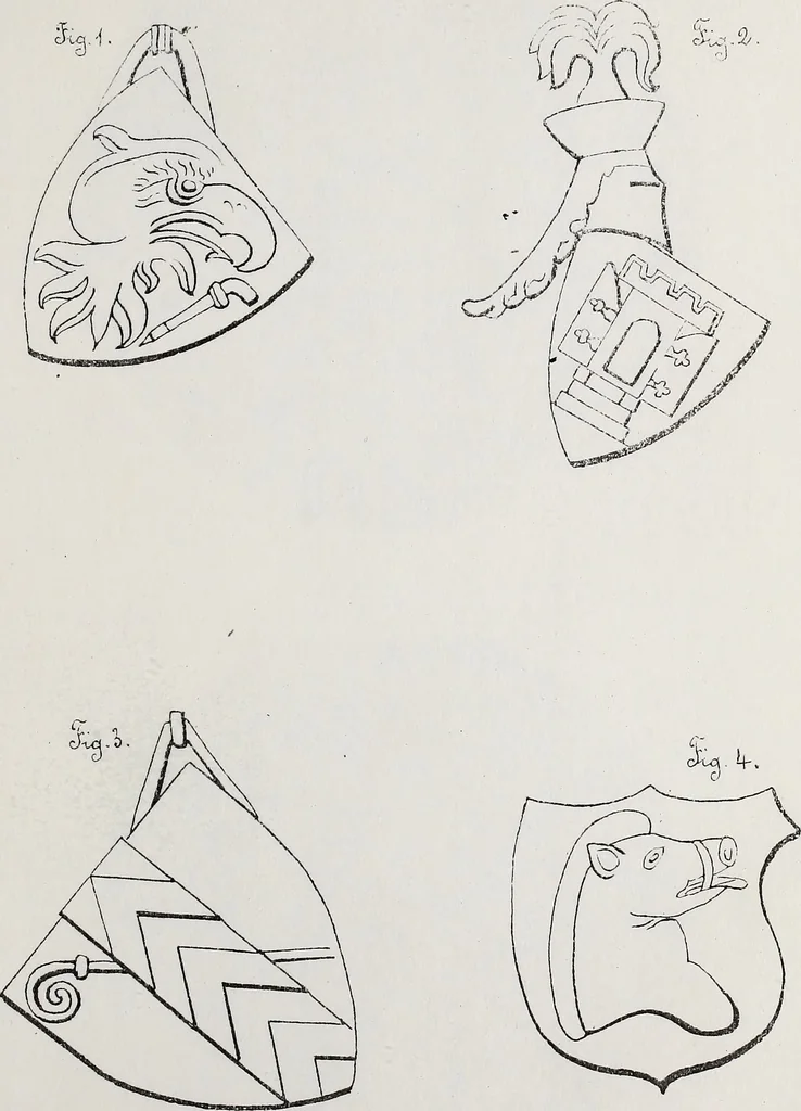 An illustration from Archives héraldiques suisses. Schweizer archiv für heraldik, 1890, leaf 206