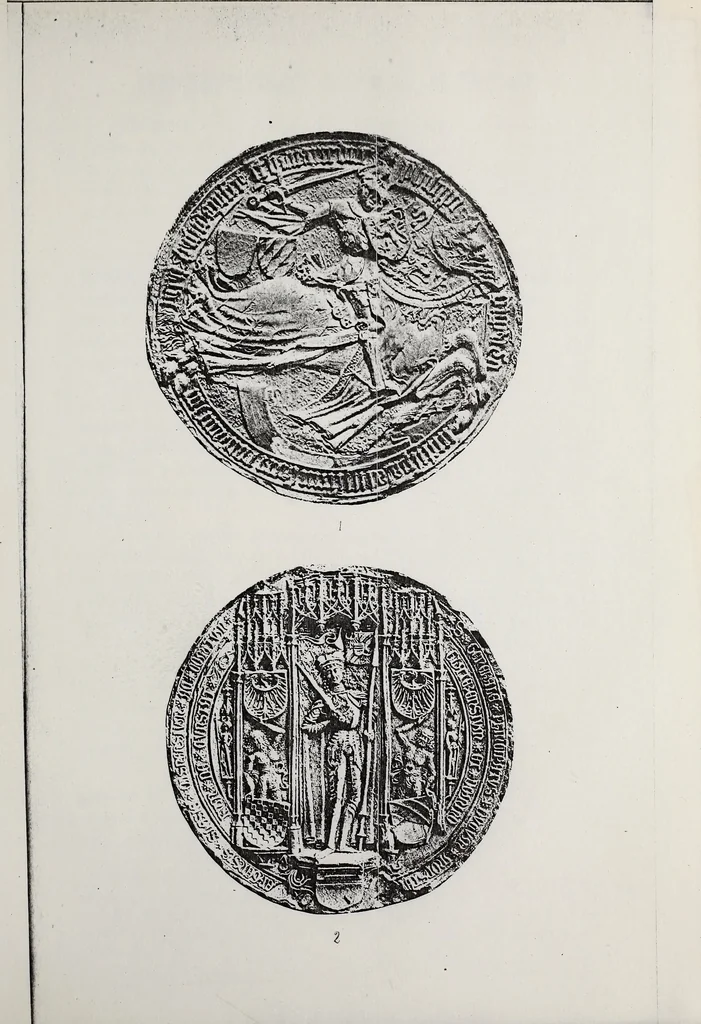 An illustration from Archives héraldiques suisses. Schweizer archiv für heraldik, 1890, leaf 208