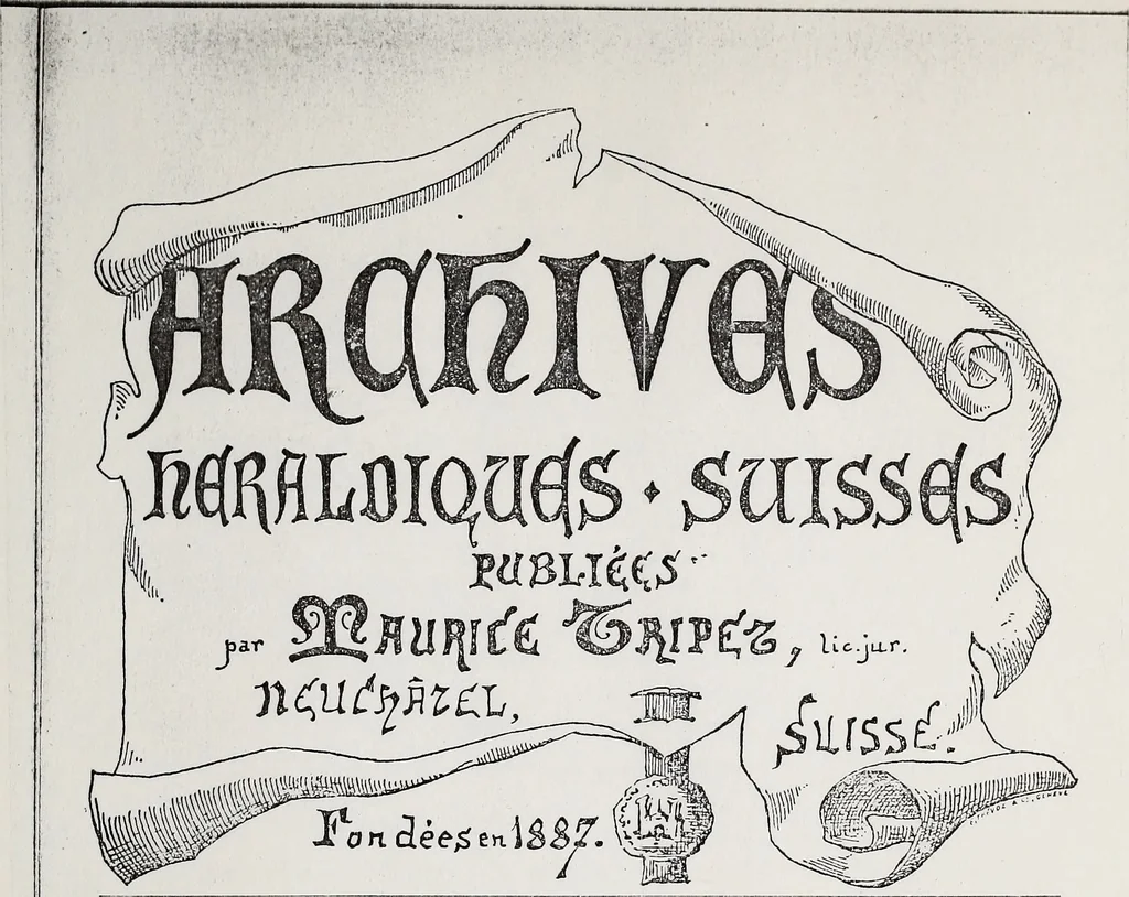 An illustration from Archives héraldiques suisses. Schweizer archiv für heraldik, 1890, leaf 28
