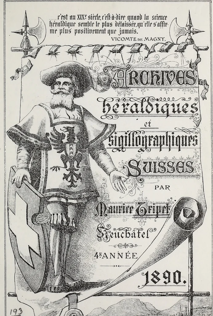 An illustration from Archives héraldiques suisses. Schweizer archiv für heraldik, 1890, leaf 4
