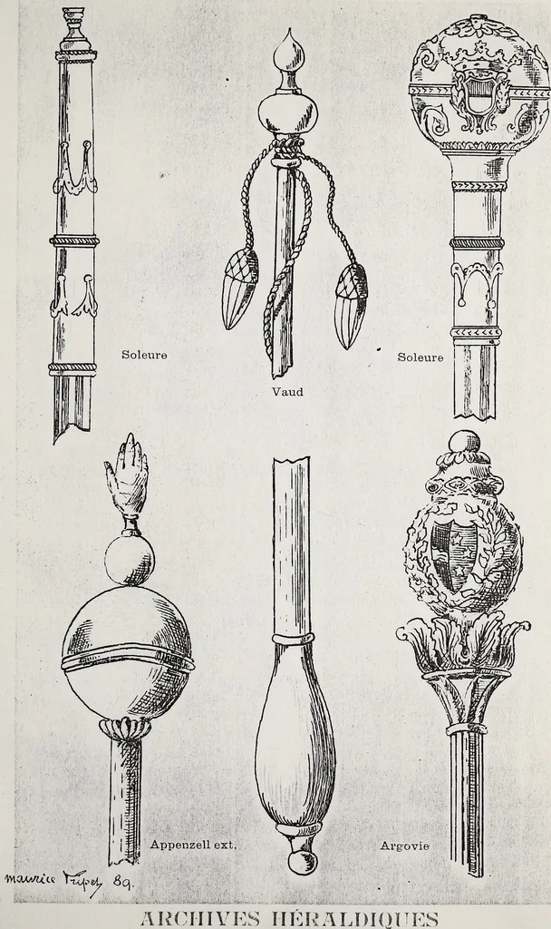 An illustration from Archives héraldiques suisses. Schweizer archiv für heraldik, 1890, leaf 50