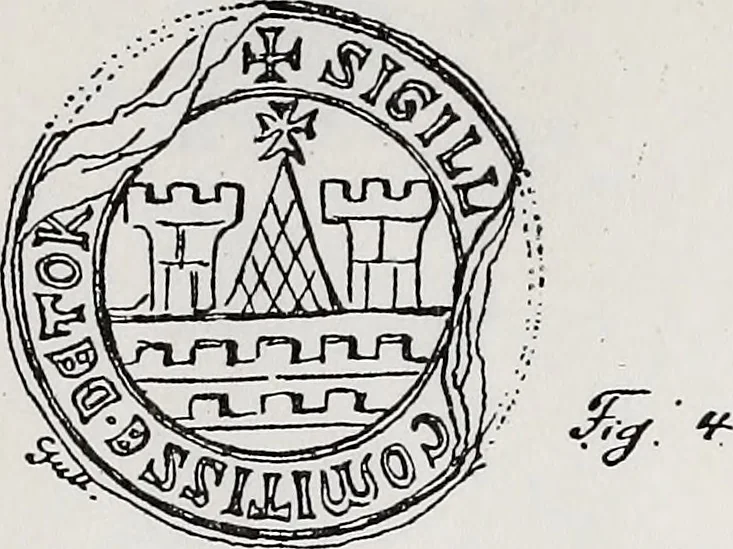 An illustration from Archives héraldiques suisses. Schweizer archiv für heraldik, 1890, leaf 64