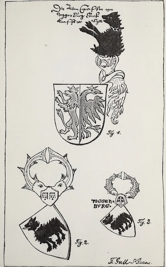 An illustration from Archives héraldiques suisses. Schweizer archiv für heraldik, 1890, leaf 68