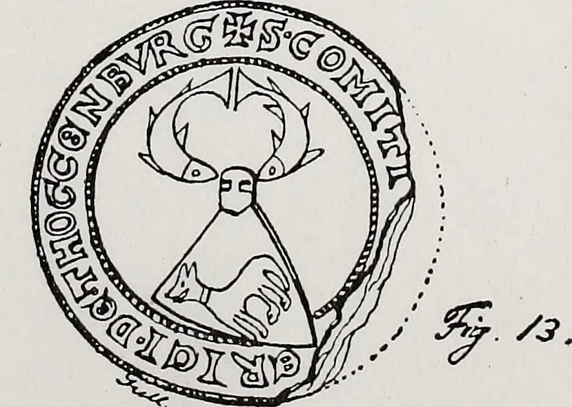An illustration from Archives héraldiques suisses. Schweizer archiv für heraldik, 1890, leaf 74