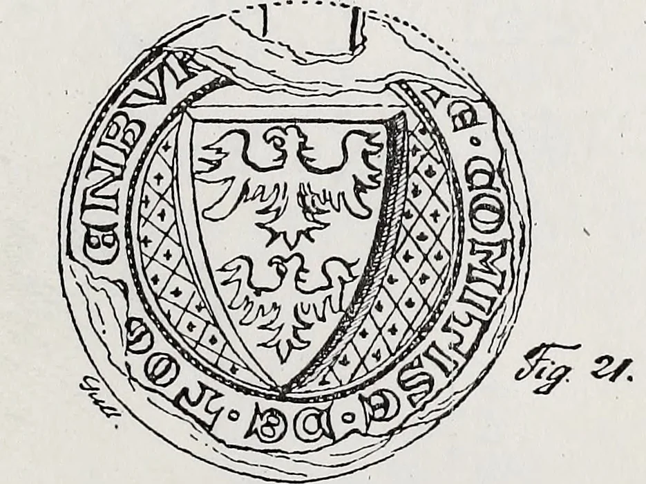 An illustration from Archives héraldiques suisses. Schweizer archiv für heraldik, 1890, leaf 82