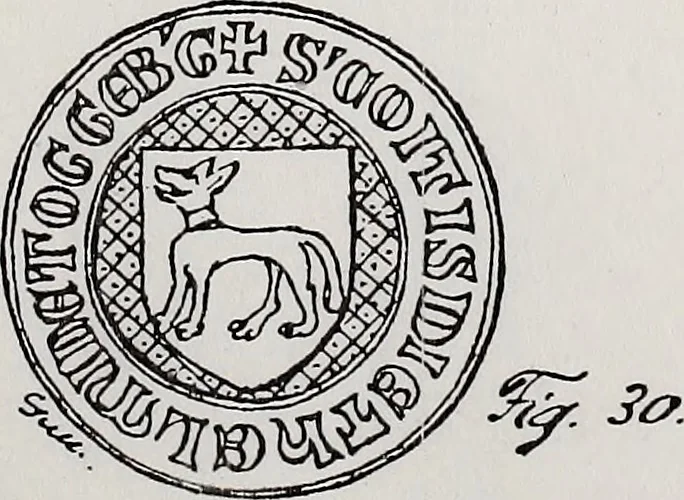 An illustration from Archives héraldiques suisses. Schweizer archiv für heraldik, 1890, leaf 92