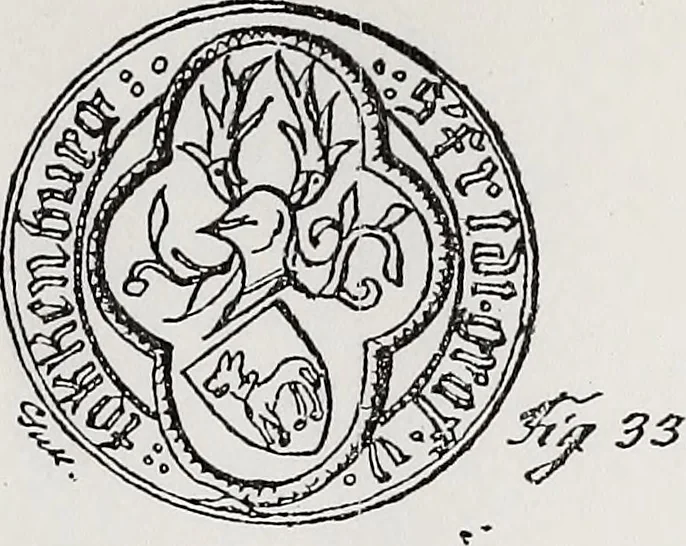 An illustration from Archives héraldiques suisses. Schweizer archiv für heraldik, 1890, leaf 96