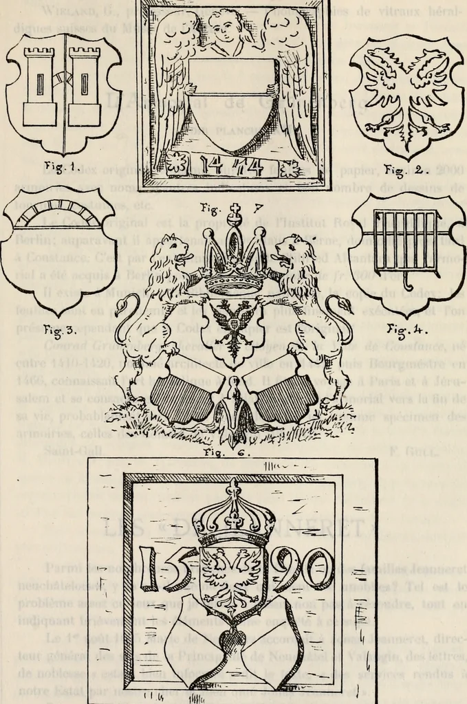 An illustration from Archives héraldiques suisses. Schweizer archiv für heraldik, 1887, leaf 178