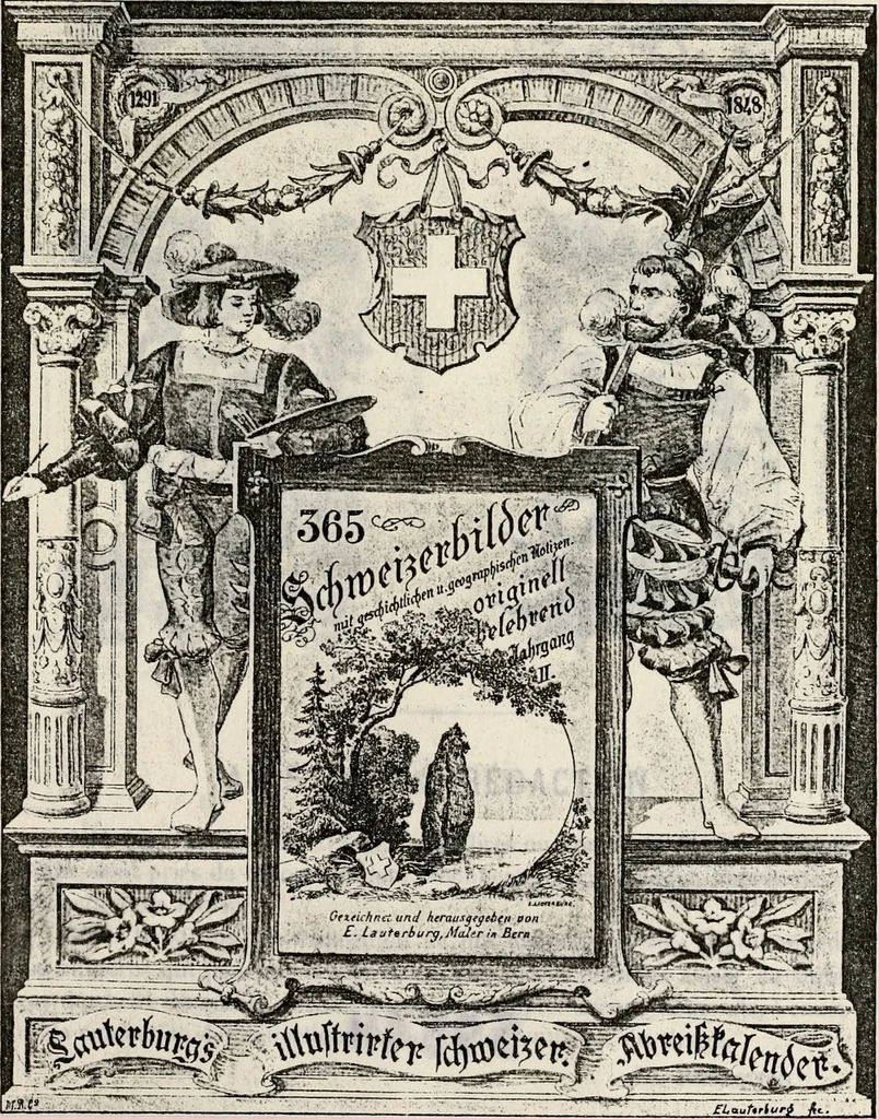 An illustration from Archives héraldiques suisses. Schweizer archiv für heraldik, 1887, leaf 208