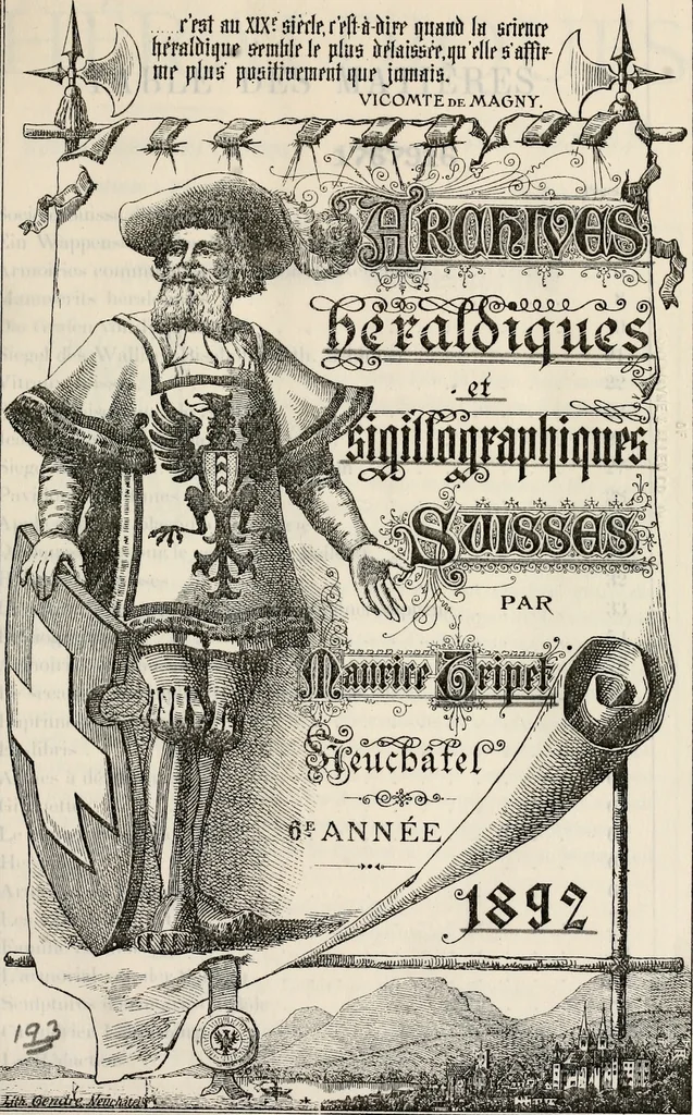 An illustration from Archives héraldiques suisses. Schweizer archiv für heraldik, 1887, leaf 4